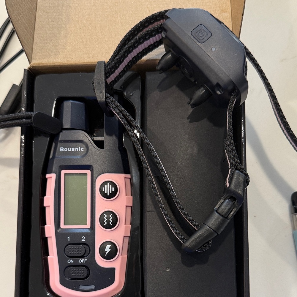 Bousnic Pink and Black Dog Training Collar